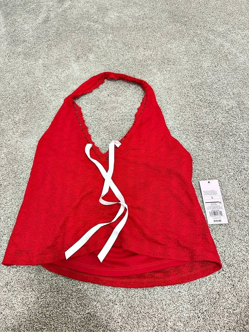 Wild Fable Women's Lace Halter Top Red Size Large